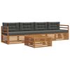 vidaXL Conjunto de Sof&aacute;s para Exterior 5 pcs Natural e Antracite