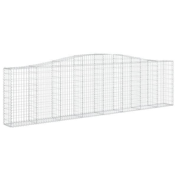 vidaXL Cestos gabião arqueados 4pcs 400x30x100/120cm ferro galvanizado