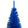 vidaXL Árvore Natal artificial pré-iluminada c/ bolas 210cm PVC azul