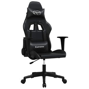 vidaXL Cadeira de gaming couro artificial preto