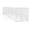vidaXL Canil de exterior 2x10x2 m a&ccedil;o galvanizado prateado