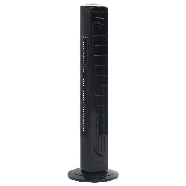 vidaXL Ventoinha pedestal controlo remoto e temporiz. &Phi;24x80 cm preto