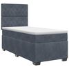 vidaXL Cama box spring com colch&atilde;o Cinzento-Escuro 90 x 190 cm Veludo