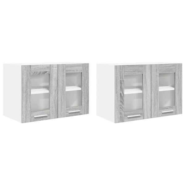 vidaXL Arm&aacute;rio suspenso com porta 2 pcs Cinza Sonoma 60 x 31 x 40 cm