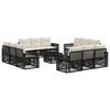vidaXL Conjunto de Sof&aacute; de Jardim 13 unid. Preto e Branco Creme
