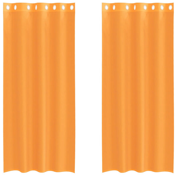 vidaXL Cortinas de voile com ilh&oacute;s 2 pcs laranja 140x225 cm