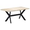 vidaXL Mesa de jantar 160x80x75 cm madeira de mangueira maci&ccedil;a branco