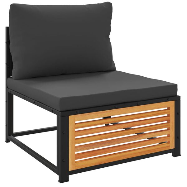 vidaXL 4 pcs conjunto de sof&aacute;s de jardim com almofad&otilde;es ac&aacute;cia maci&ccedil;a