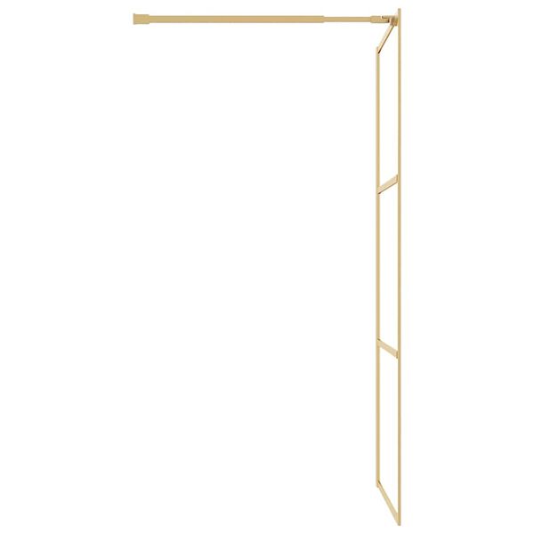 vidaXL Divis&oacute;ria de chuveiro 115x195 cm vidro transparente ESG dourado