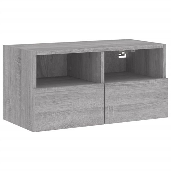 vidaXL M&oacute;vel de parede p/ TV 60x30x30cm derivados madeira cinza sonoma