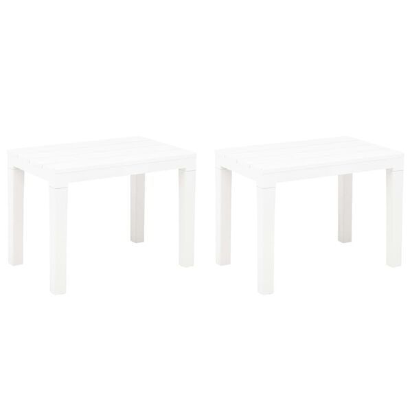 vidaXL Bancos de jardim 2 pcs pl&aacute;stico branco