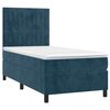 vidaXL Cama box spring c/ colch&atilde;o/LED 90x190 cm veludo azul-escuro