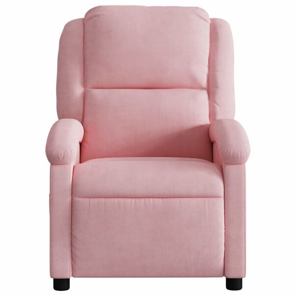 vidaXL Poltrona de massagens reclin&aacute;vel veludo rosa