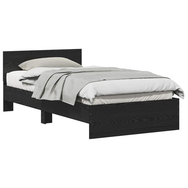 vidaXL Estrutura da Cama Carvalho Preto 203 x 185 x 70 cm