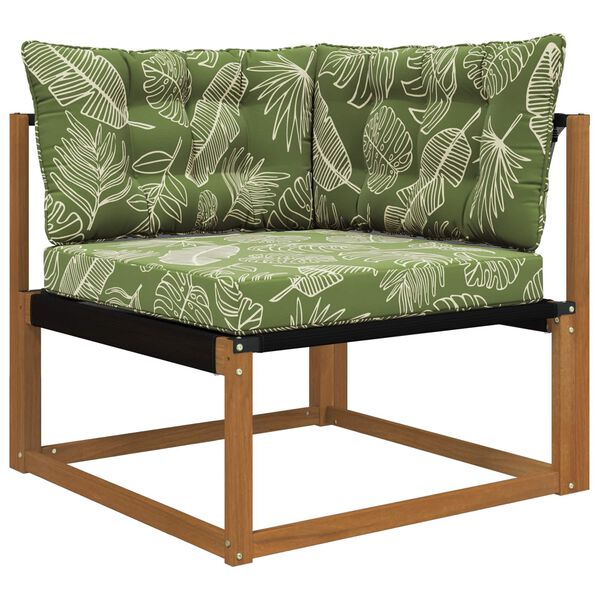 vidaXL Almofada para Sof&aacute; Externo 3 pcs Design de Folha Poli&eacute;ster