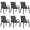 vidaXL Cadeiras de jardim empilh&aacute;veis 6 pcs textilene preto