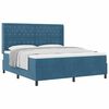 vidaXL Cama Box com almofada com cabeceira Azul 180 x 200 cm Veludo
