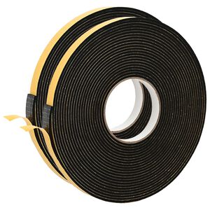 vidaXL Fita de espuma autoadesiva 2 unid. Preto 15mm x 10m Espuma CR