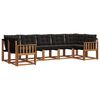 vidaXL Conjunto de Sof&aacute;s para Exterior 7 pcs Natural e Preto