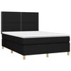 vidaXL Cama box spring c/ colch&atilde;o e LED 140x190 cm tecido preto