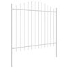 vidaXL Cerca para Jardim 7 pcs Branco 170 x 165 cm A&ccedil;o revestido a p&oacute;