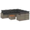 vidaXL 9 pcs conjunto sof&aacute;s p/ jardim com almofad&otilde;es vime PE cinzento