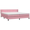 vidaXL Cama com molas/colch&atilde;o 180x210 cm veludo Rosa