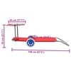 vidaXL Espregui&ccedil;adeira dobr&aacute;vel com toldo e rodas a&ccedil;o vermelho