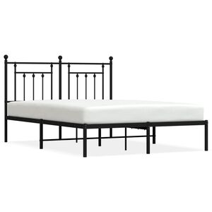 vidaXL Estrutura de cama com cabeceira 140x190 cm metal preto