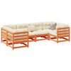 vidaXL 6 pcs conjunto sof&aacute;s de jardim madeira de pinho castanho cera