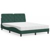 vidaXL Cama com colchão 140x200 cm veludo verde-escuro