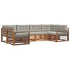 vidaXL Conjunto de Sof&aacute;s para Exterior 6 pcs Cinza Natural e Claro