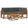 vidaXL Conjunto de Sof&aacute;s para Exterior 5 pcs Natural e Antracite