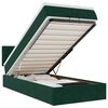vidaXL Cama otomana com colch&atilde;o & LEDs 80x200cm veludo verde-escuro