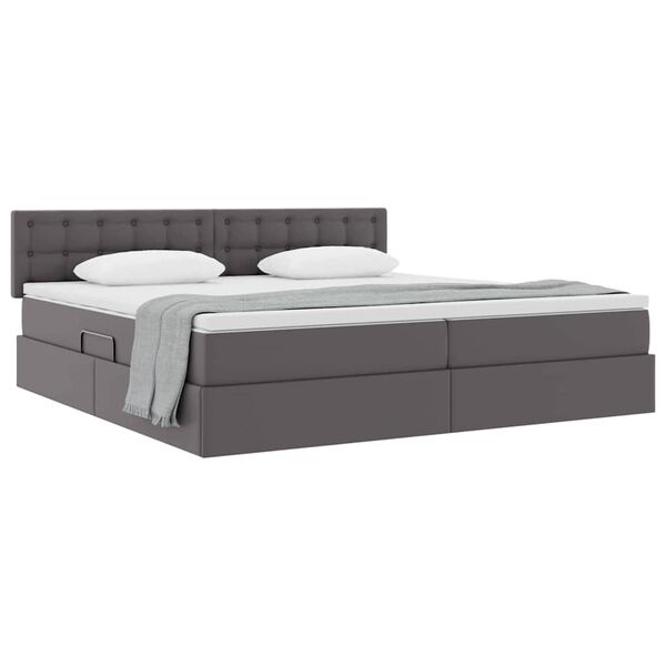 vidaXL Cama com arruma&ccedil;&atilde;o e colch&atilde;o com colch&atilde;o Cinzeto 200 x 200 cm