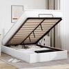vidaXL Estrutura de cama otomana com colch&atilde;o branco couro falso