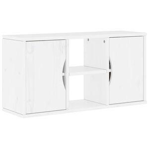vidaXL Armário para TV 79x24x40 cm Madeira maciça de pinho Branco