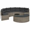 vidaXL 3 pcs conjunto de sofás de jardim semicircular vime PE cinzento