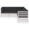 vidaXL 5 pcs conjunto lounge de jardim c/ almofad&otilde;es pinho maci&ccedil;o