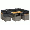 vidaXL 8 pcs conjunto sof&aacute;s de jardim c/ almofad&otilde;es vime PE cinzento