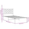 vidaXL Estrutura de cama com cabeceira 90x200 cm metal branco