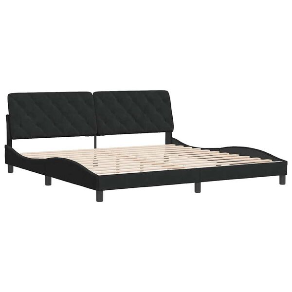 vidaXL Estrutura de cama sem colch&atilde;o 200x200 cm veludo preto