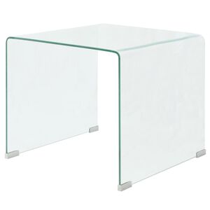 vidaXL Mesa de centro em vidro temperado 49,5x50x45 cm transparente