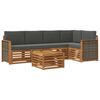 vidaXL Conjunto de Sof&aacute;s para Exterior 6 unid. Natural e Antracite