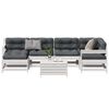 vidaXL 7 pcs conj. lounge de jardim c/ almofad&otilde;es pinho maci&ccedil;o branco