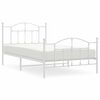 vidaXL Estrutura de cama com cabeceira e p&eacute;s 100x200 cm metal branco