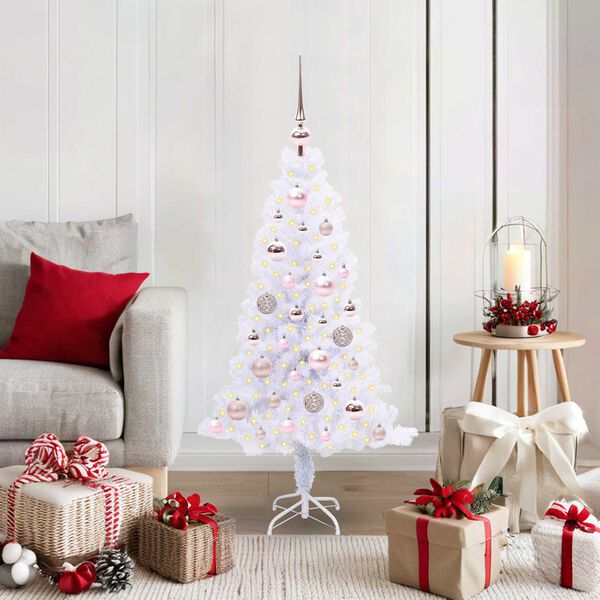 vidaXL &Aacute;rvore de Natal Artificial com 150 LEDs Branco 120 cm PVC e A&ccedil;o