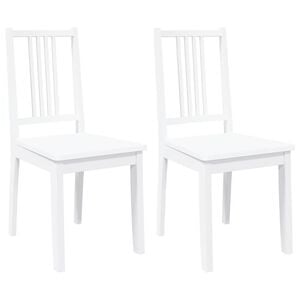 vidaXL Cadeiras de jantar 2 pcs madeira de seringueira maci&ccedil;a branco