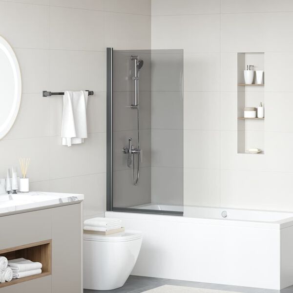 Tela de Banho para Chuveiro Manual Preto 68 x 130 cm Vidro Temperado