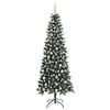 vidaXL &Aacute;rvore de Natal Artificial Verde 210 cm PVC, Pl&aacute;stico e A&ccedil;o